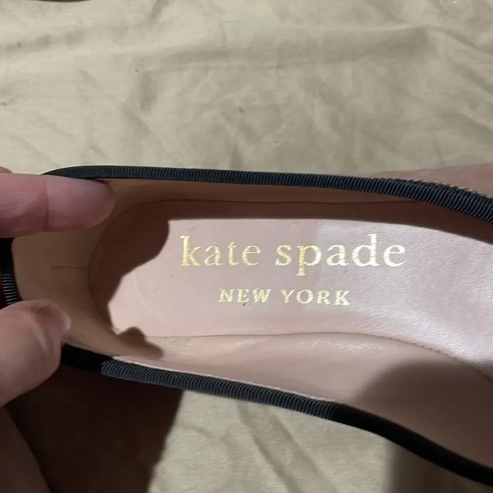Kate Spade New York Honey Bow Ballerina flats 9.5 light fawn tan back accent nwt